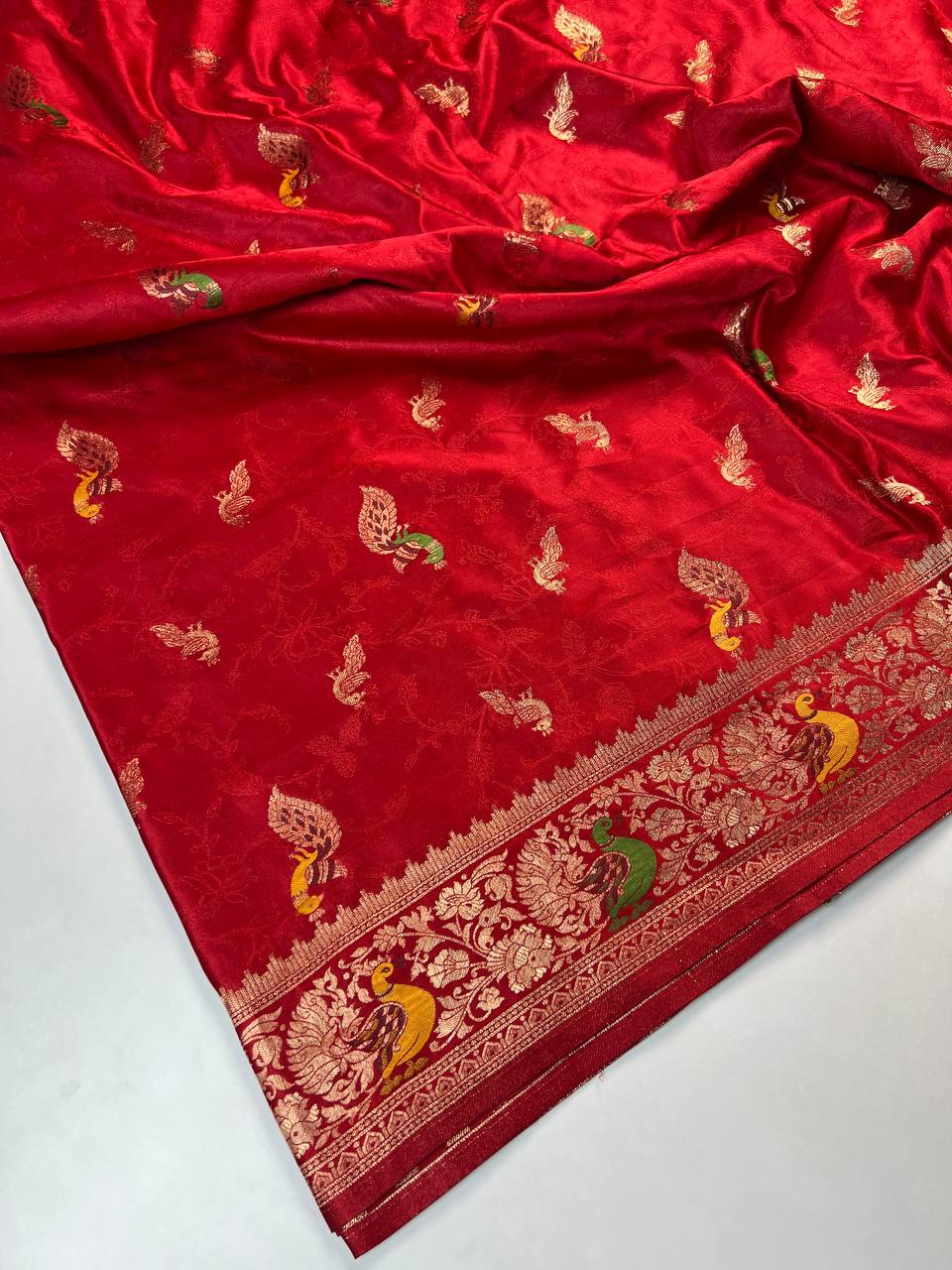 Bridal Red Banarasi Silk Saree for Women
