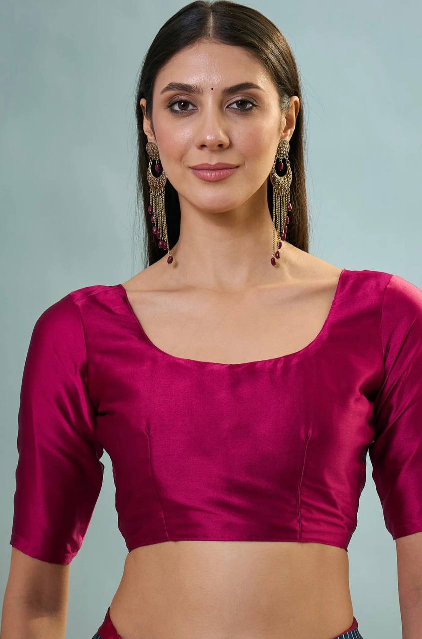 Navy Blue Magenta Striped Ajrakh Modal Silk Saree with Designer Border
